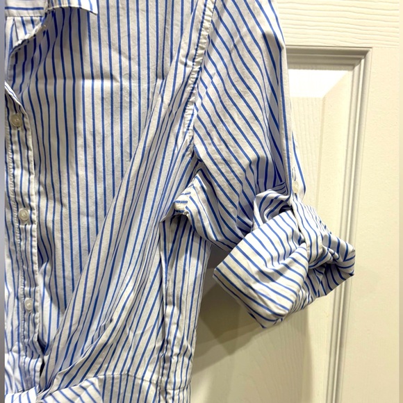 Calvin Klein Blue and White Striped Shirt size L - Picture 8 of 8